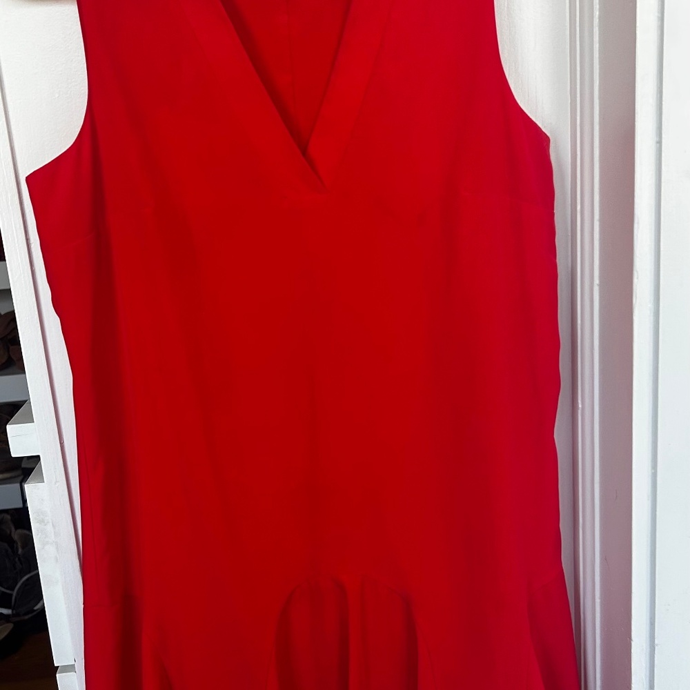 Red Flounce Mini Dress- JCrew